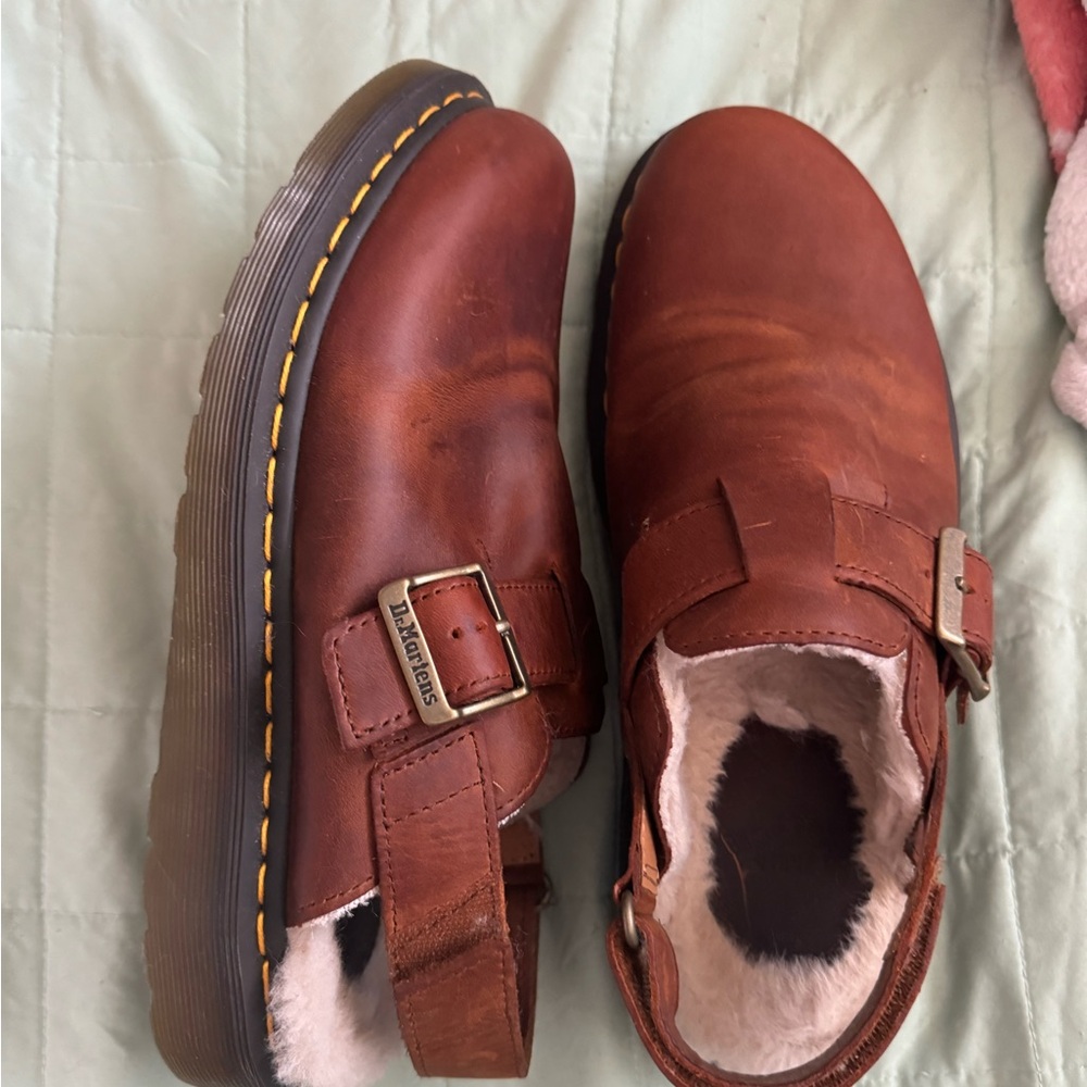 JORGE II AMBASSADOR FAUX FUR LINED SLINGBACK MULES Dr Martens Doc Martens